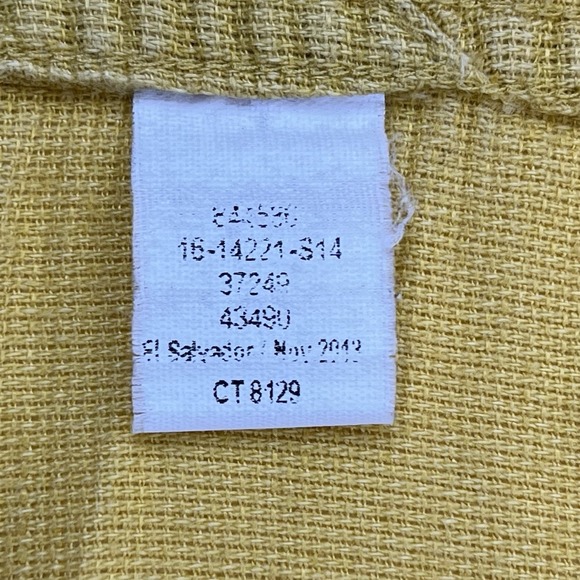 REI Shirt Men's XXL Yellow Short Sleeve Button Up Linen Cotton Blend Outdoor - Picture 5 of 9